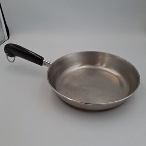 Vintage Revere Ware 8 inch Copper Clad Bottom Skillet Frying Fry Pan NO LID